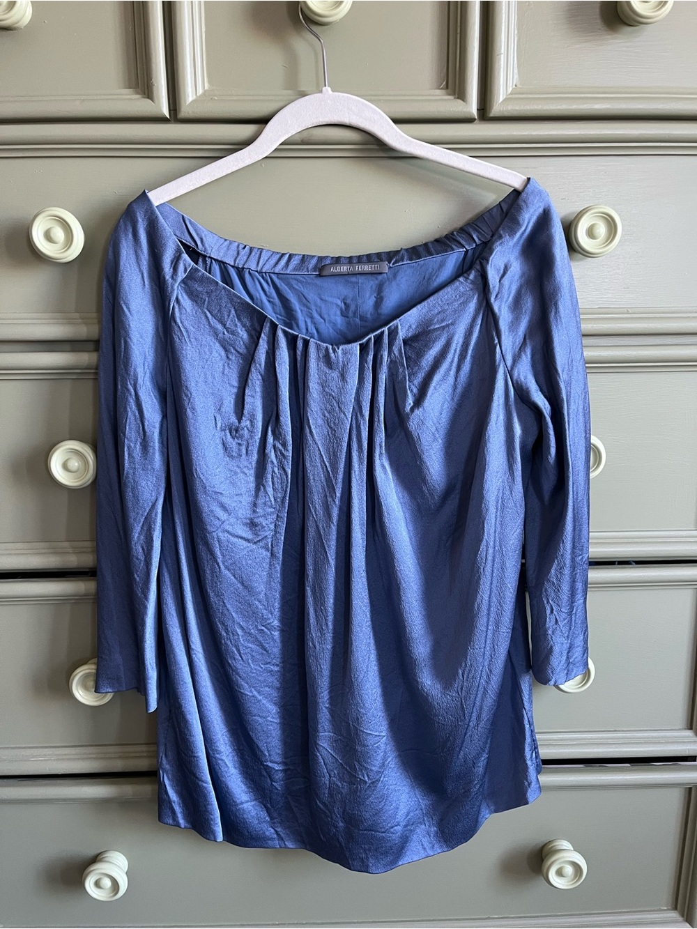 Alberta Ferretti Blue Silk Blouse